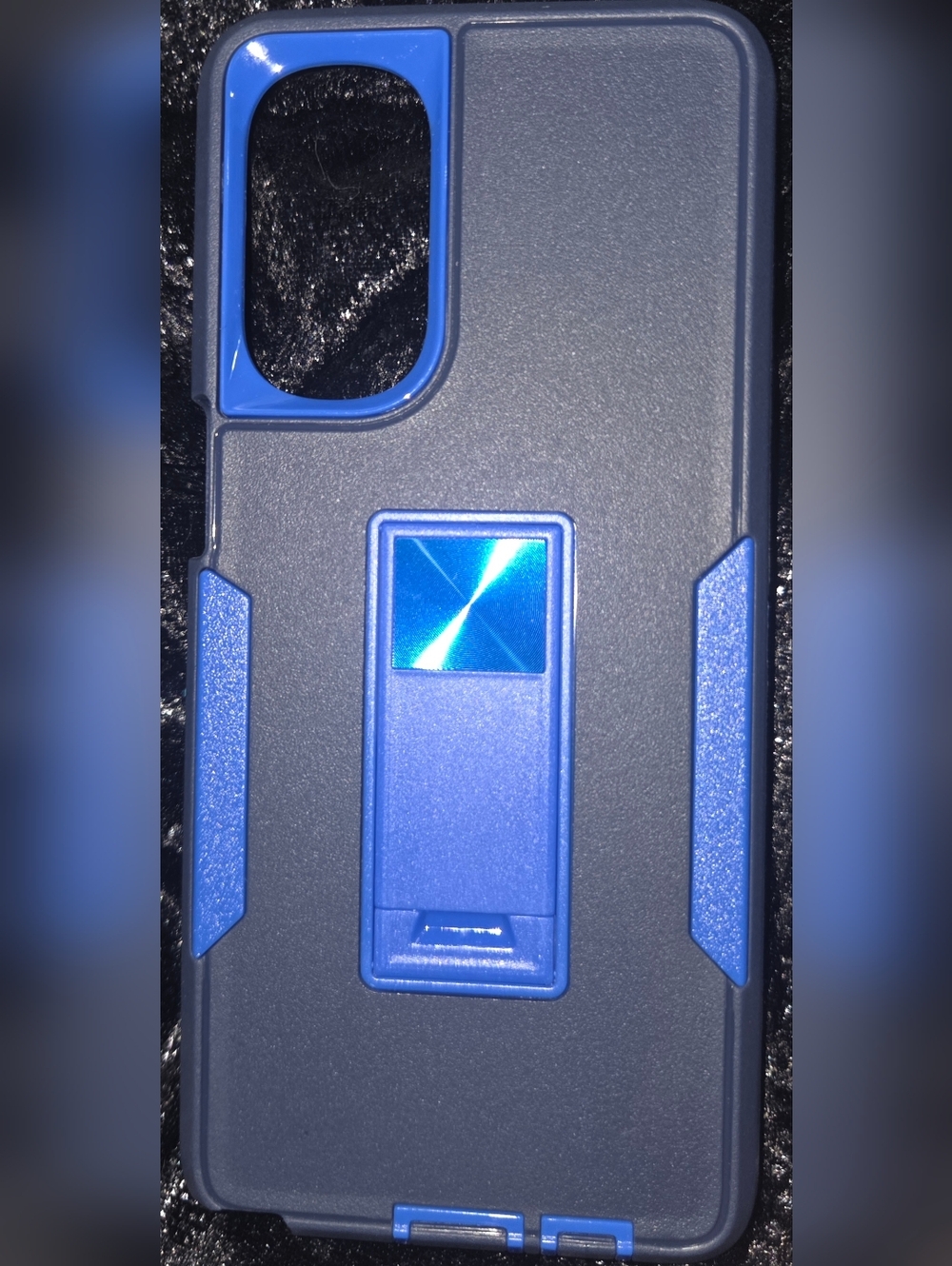 Moto G Stylus 5G 2022 Blue and Black Phone Case With Kickstand & Tempered Glass.